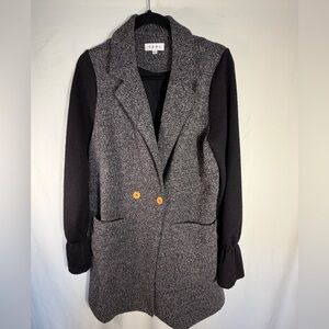 THML Gray and Black Blazer with Orange Buttons